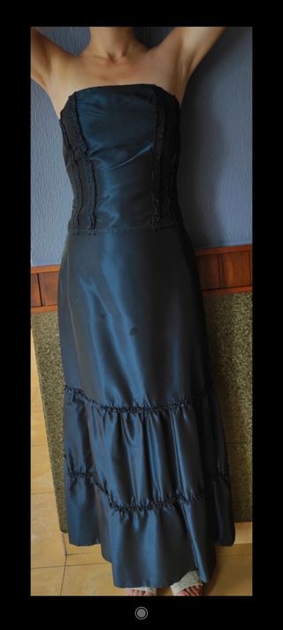 Vestido fiesta dos piezas azul noche