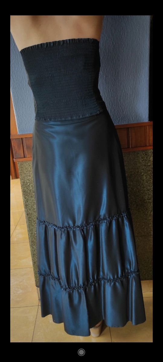 Vestido fiesta dos piezas azul noche