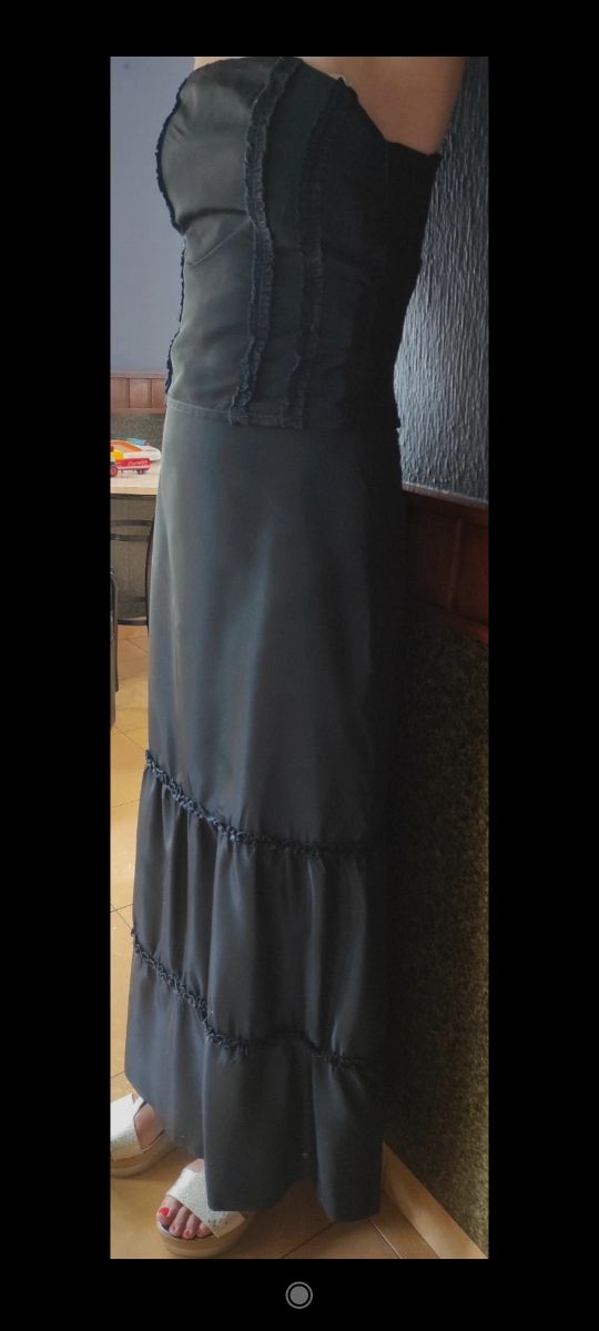 Vestido fiesta dos piezas azul noche