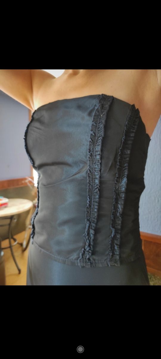 Vestido fiesta dos piezas azul noche