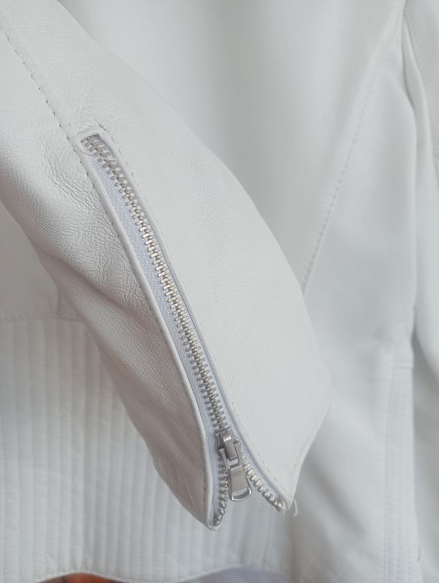 Giacca in vera pelle bianca