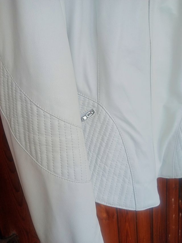 Giacca in vera pelle bianca