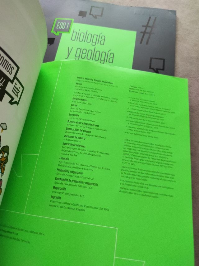 Eso 1. Biología y geología. Edelvives