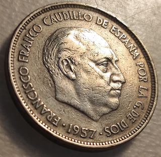 F20 Moneda 25 pesetas Franco 1957 58 MBC