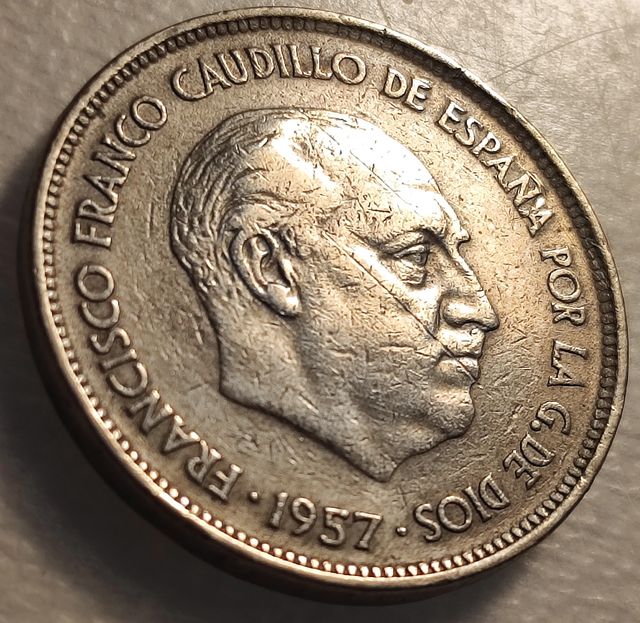 F20 Moneda 25 pesetas Franco 1957 58 MBC