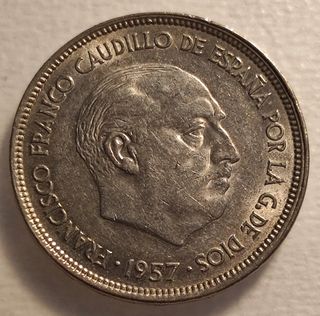 F21 Moneda 25 pesetas Franco 1957 66 EBC