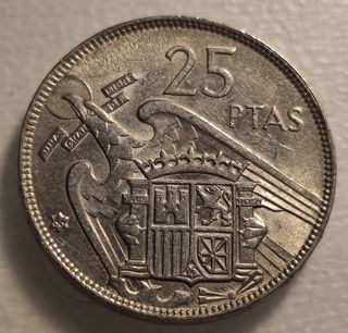F21 Moneda 25 pesetas Franco 1957 66 EBC