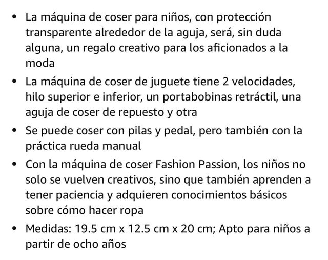 Máquina de Coser para niños Fashion