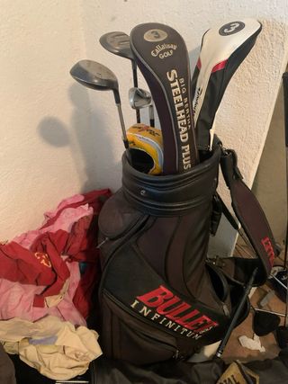 Bolsa y palos de golf