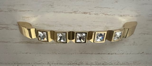 Maniglie dorate in ottone e cristallo di Swarovs