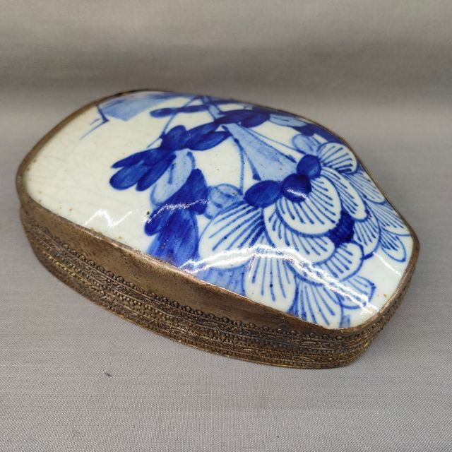 Scatola porcellana cinese Qing argento