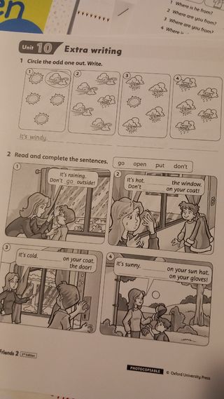 Ejercicios inglés 3° Primaria 