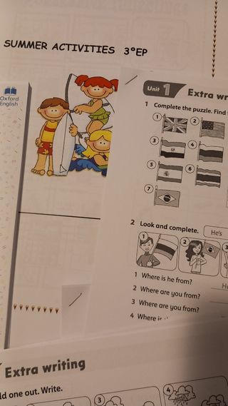 Ejercicios inglés 3° Primaria 