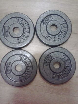 DISCOS 4 PESAS 2KG DE 28MM