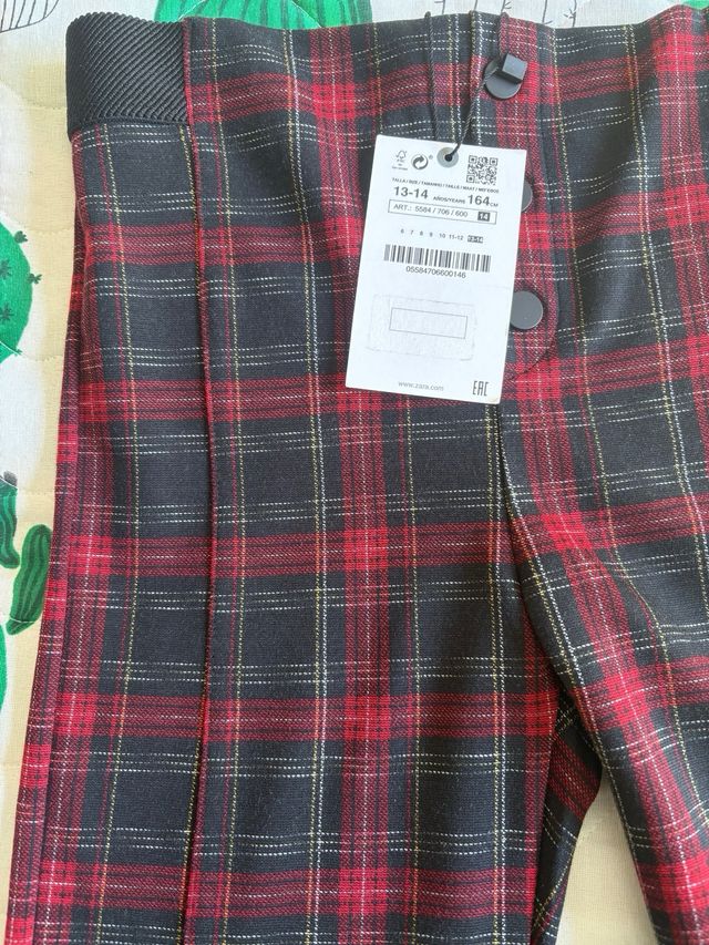 Pantalon cuadros zara 13-14 años