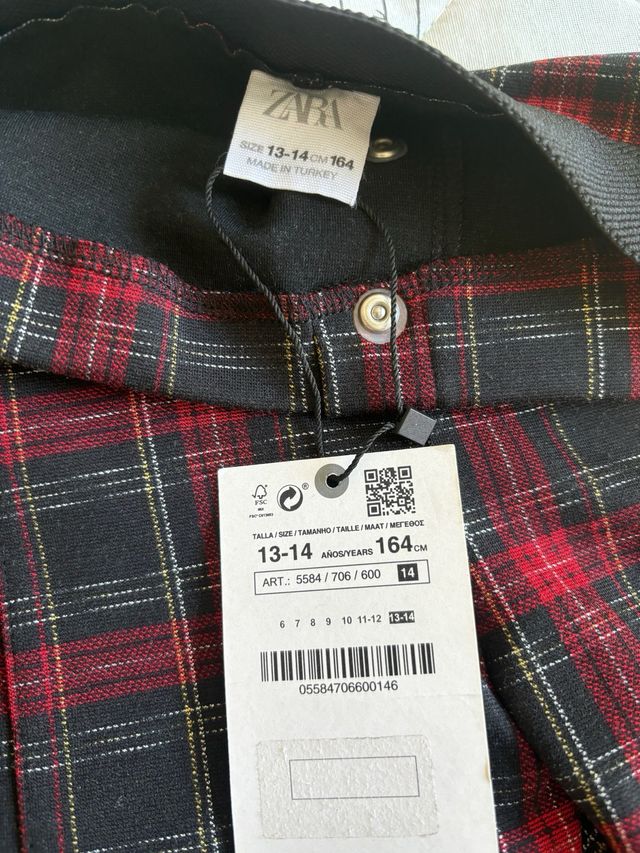 Pantalon cuadros zara 13-14 años