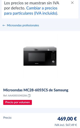 HORNO MICROONDAS CONVENCION SAMSUNG 28 L 