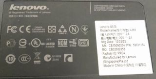 Portatil LENOVO G575 -> AMD E450+8GB RAM+500HDD 