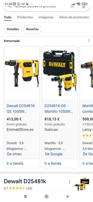 Martillo Dewalt d2548