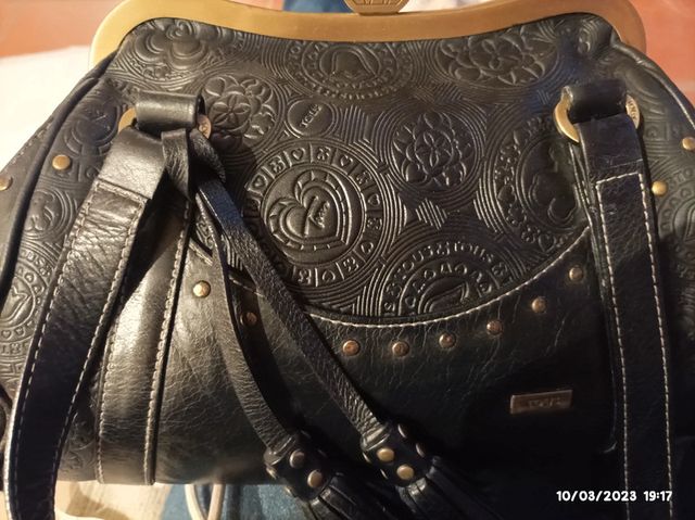 Bolso negro piel original Tous