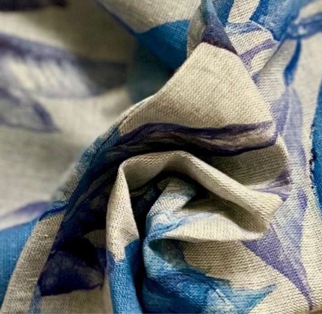 Camicia donna fantasia blu 100% cotone NUOVA