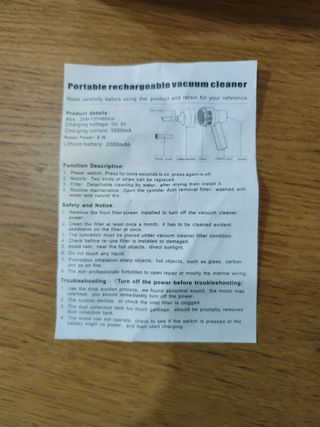 MINI ASPIRADOR INALÁMBRICO