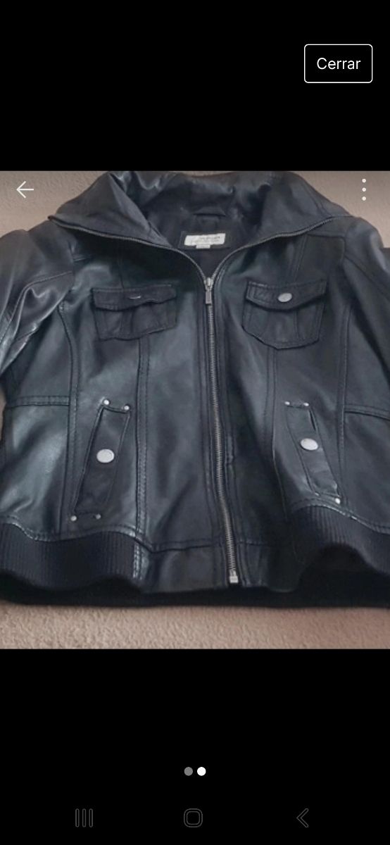 Cazadora cuero mujer