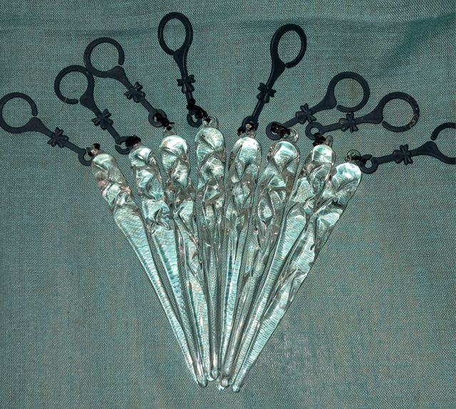 LOTE 8 LÁGRIMAS CRISTAL ,LÁMPARA O NAVIDAD