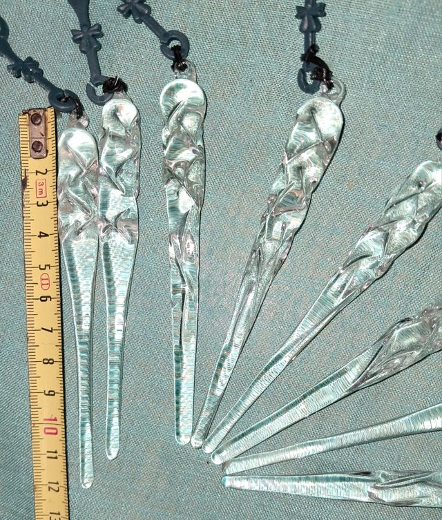 LOTE 8 LÁGRIMAS CRISTAL ,LÁMPARA O NAVIDAD