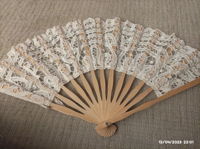 Abanico novia de encaje