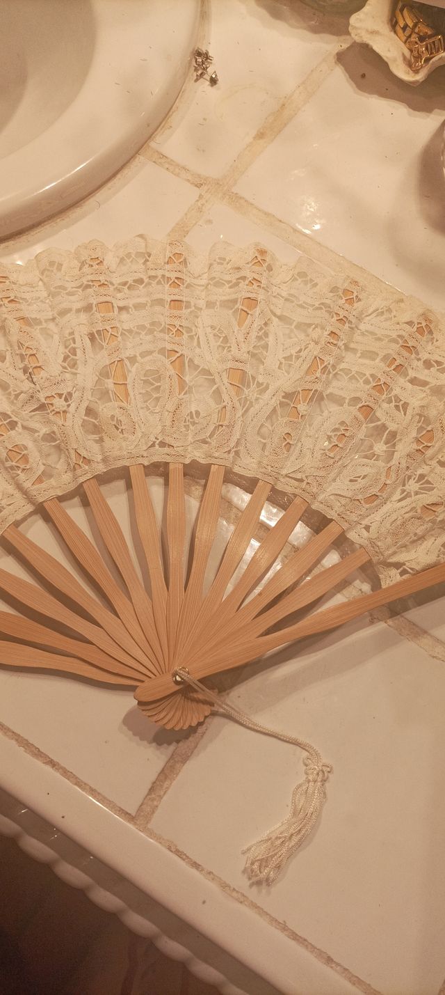 Abanico novia de encaje