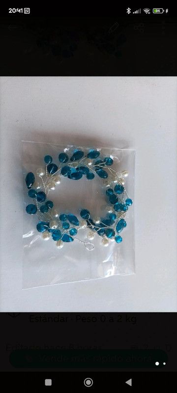 Bonito accesorio azul para el pelo, boda, eventos