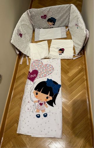 Set Edredón con Protector para Cuna 60x120 Pispas