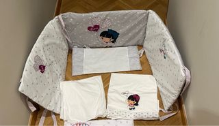 Set Edredón con Protector para Cuna 60x120 Pispas