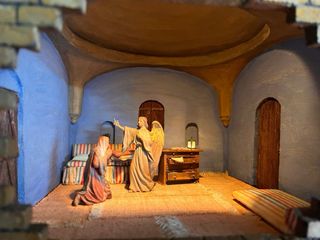 Antiguo diorama de corch.Belen. venta sin figuras.
