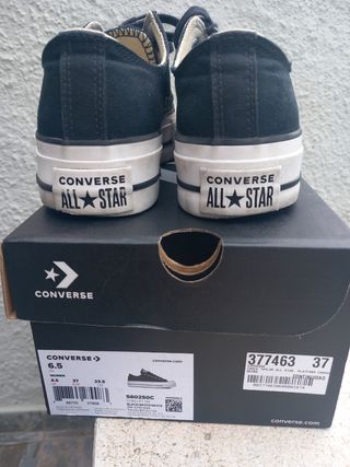 Converse negras con plataforma N° 37