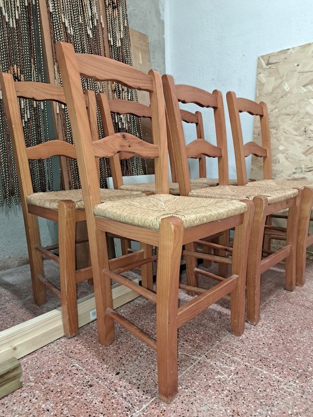 Sillas madera enea 6 un