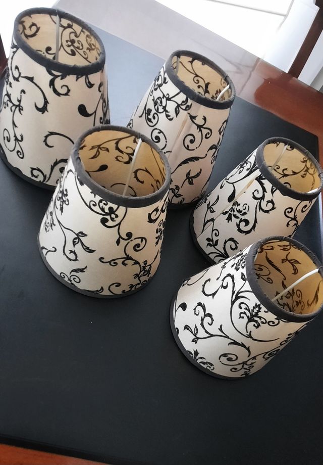 Cinco pantallas de lámpara