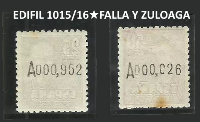 ESPAÑA 1947 Falla y Zuloaga Edifil 1015/16* MH