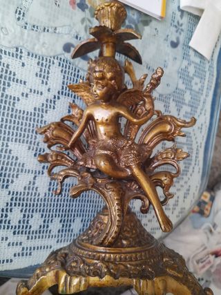 CANDELABRO DE BRONCE VINTAGE 