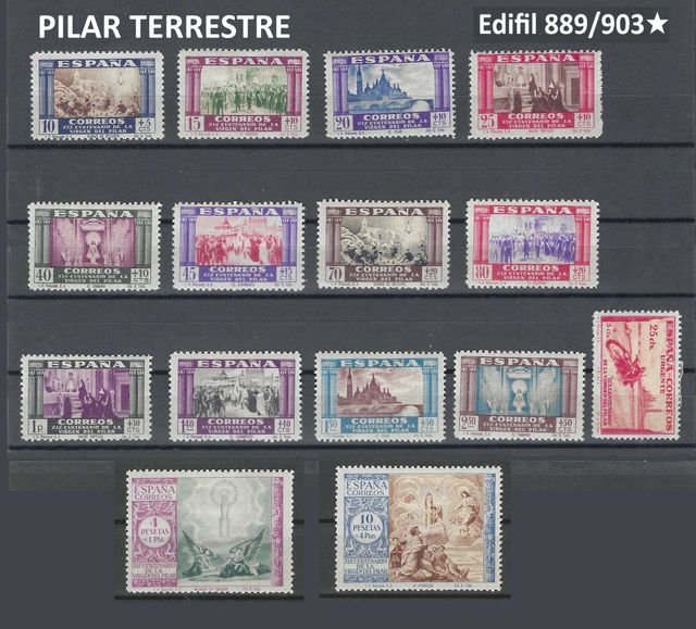 España 1940 - Virgen del Pilar. edifil 889/03*