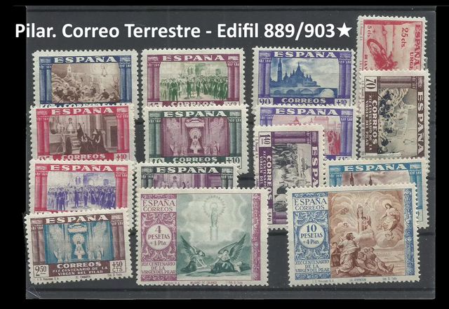 España 1940 - Virgen del Pilar. edifil 889/03*