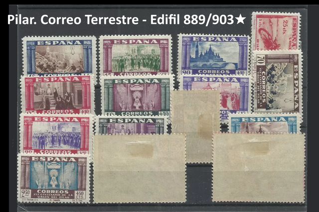 España 1940 - Virgen del Pilar. edifil 889/03*