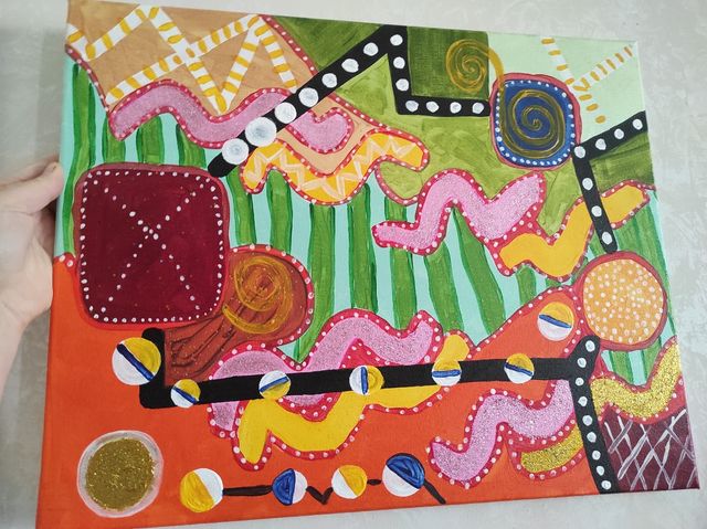 Quadro arilico su tela fatto a mano pezzo unico