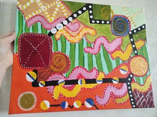 Quadro arilico su tela fatto a mano pezzo unico