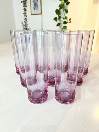 Juego 9 vasos de tubo vintage