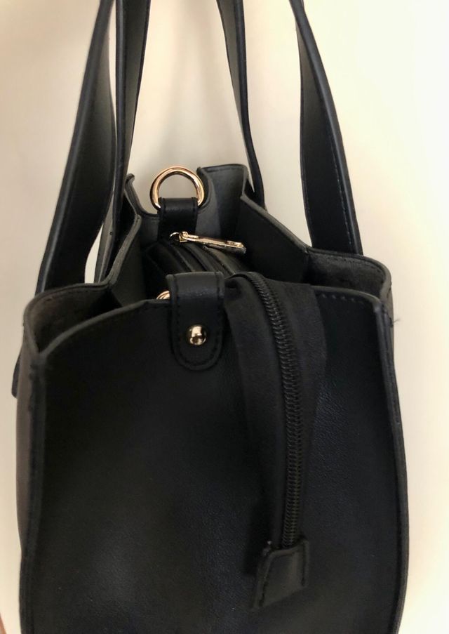 Borsa da sera nera in similpelle