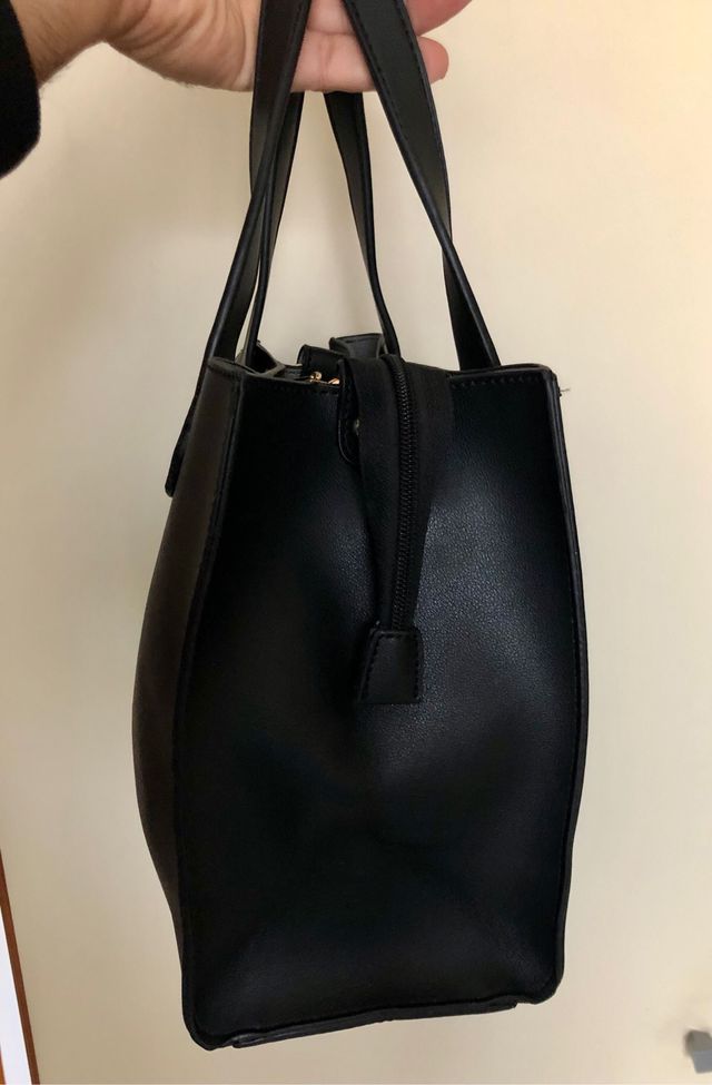 Borsa da sera nera in similpelle