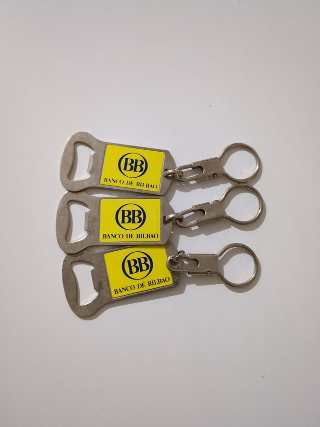 Lote de 3 llaveros abridores Banco de Bilbao