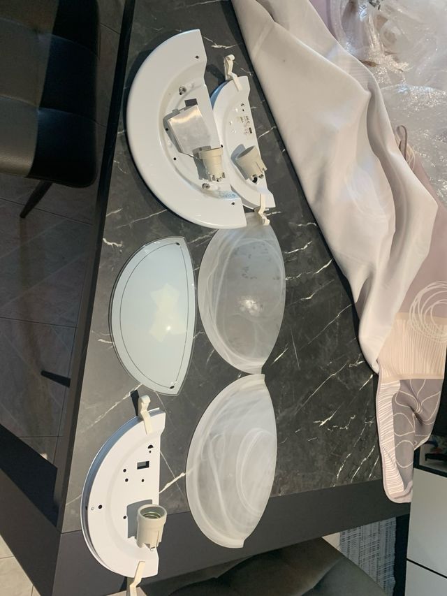 2 plafoniere vetro  satinato piu 1 vetro normale